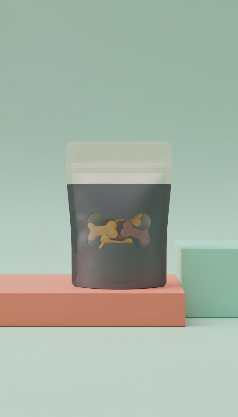 Gourmet treat pouch with magnetic closure